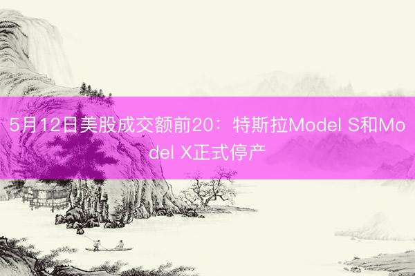 5月12日美股成交额前20：特斯拉Model S和Model X正式停产