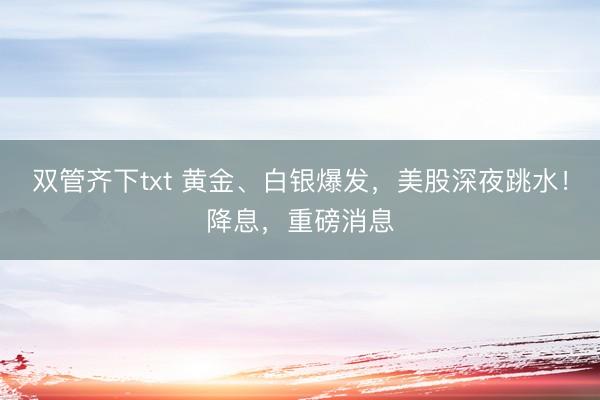 双管齐下txt 黄金、白银爆发，美股深夜跳水！降息，重磅消息