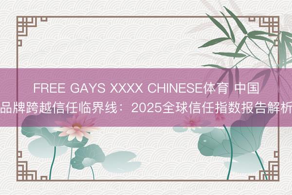 FREE GAYS XXXX CHINESE体育 中国品牌跨越信任临界线：2025全球信任指数报告解析