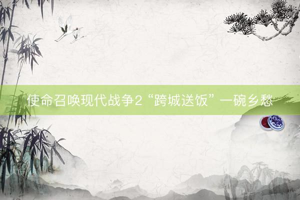 使命召唤现代战争2 “跨城送饭” 一碗乡愁