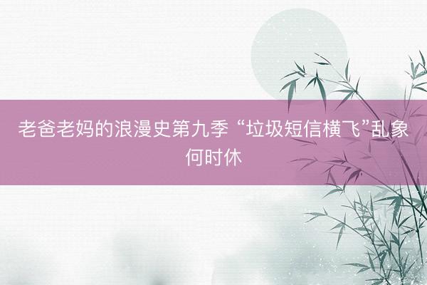 老爸老妈的浪漫史第九季 “垃圾短信横飞”乱象何时休