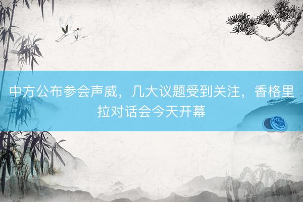 中方公布参会声威，几大议题受到关注，香格里拉对话会今天开幕