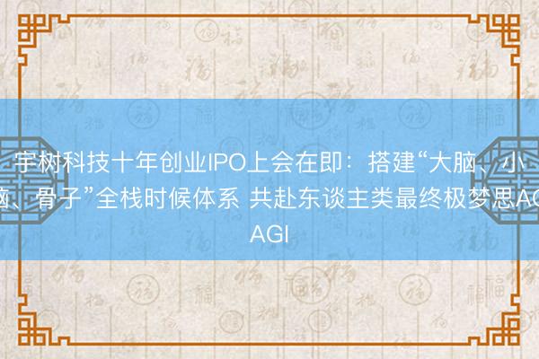 宇树科技十年创业IPO上会在即：搭建“大脑、小脑、骨子”全栈时候体系 共赴东谈主类最终极梦思AGI