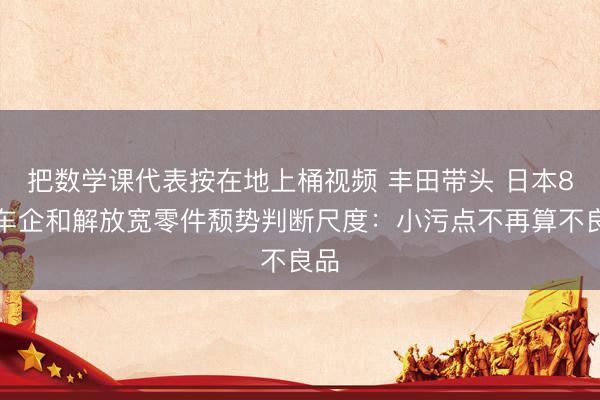 把数学课代表按在地上桶视频 丰田带头 日本8家车企和解放宽零件颓势判断尺度：小污点不再算不良品