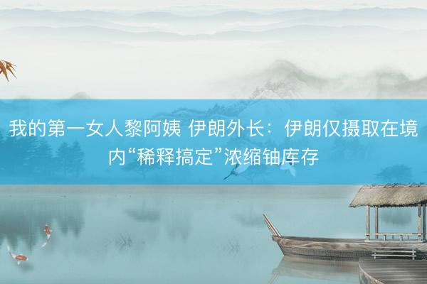 我的第一女人黎阿姨 伊朗外长:伊朗仅摄取在境内“稀释搞定”浓缩铀库存