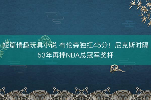 短篇情趣玩具小说 布伦森独扛45分！尼克斯时隔53年再捧NBA总冠军奖杯