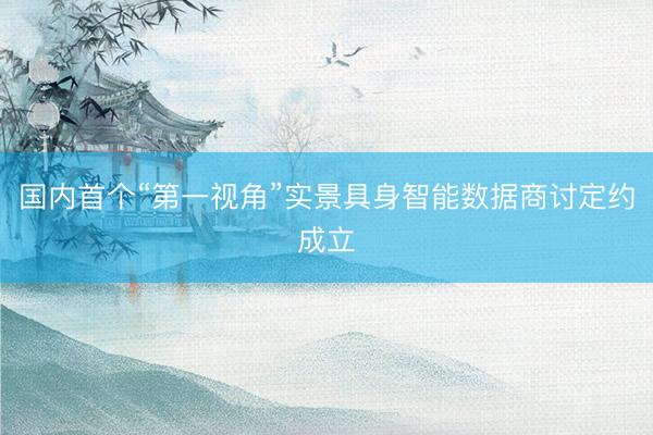 国内首个“第一视角”实景具身智能数据商讨定约成立